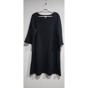 Avenue Women's Career Work Sweater Dress Size 18/20 Black Asymmetrical